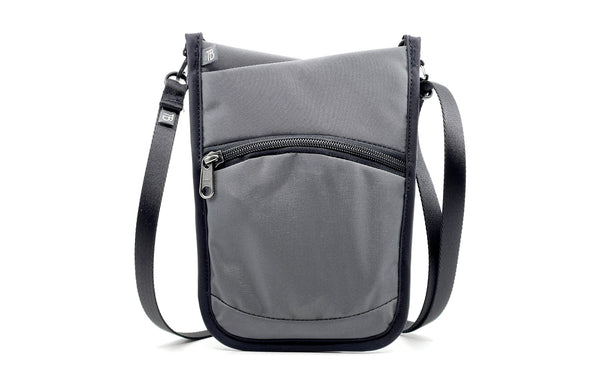 The front of the P.I.K.A. Pouch in Nebulous Grey (dark grey) 630 Recycled.